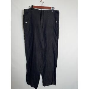 Fibers Wide Leg Linen Pants by Barbara Lesser - Size 6 - 100% Linen - Drawstring